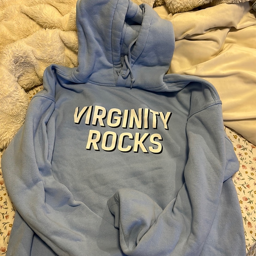 Tilly's Light Blue "Virginity Rocks" Hoodie